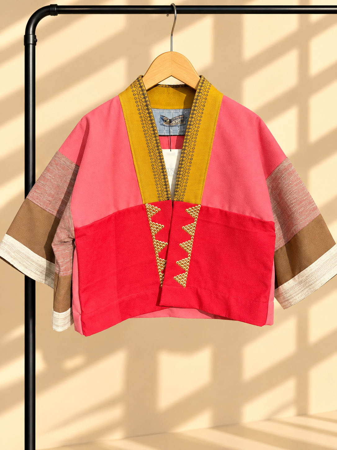 CROP KIMONO RED PINK WITH BINAKOL AND BARONG