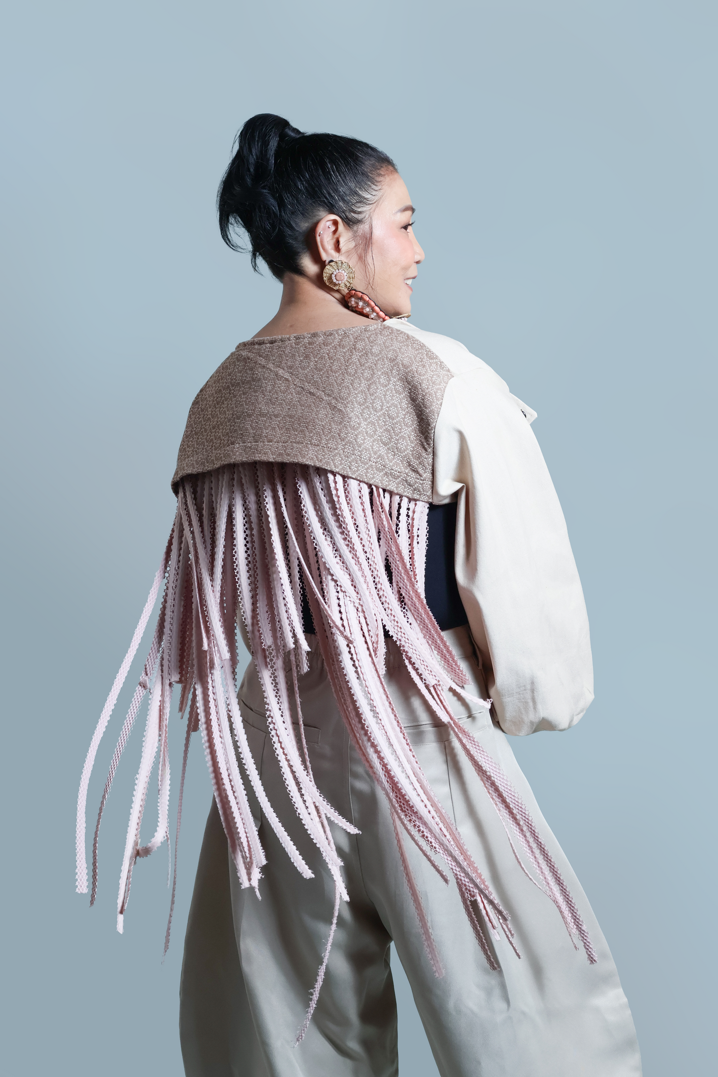 LOVE LETTER STATEMENT JACKET IN EARTH OF KABANKALAN NEGROS IN SOFT DENIM