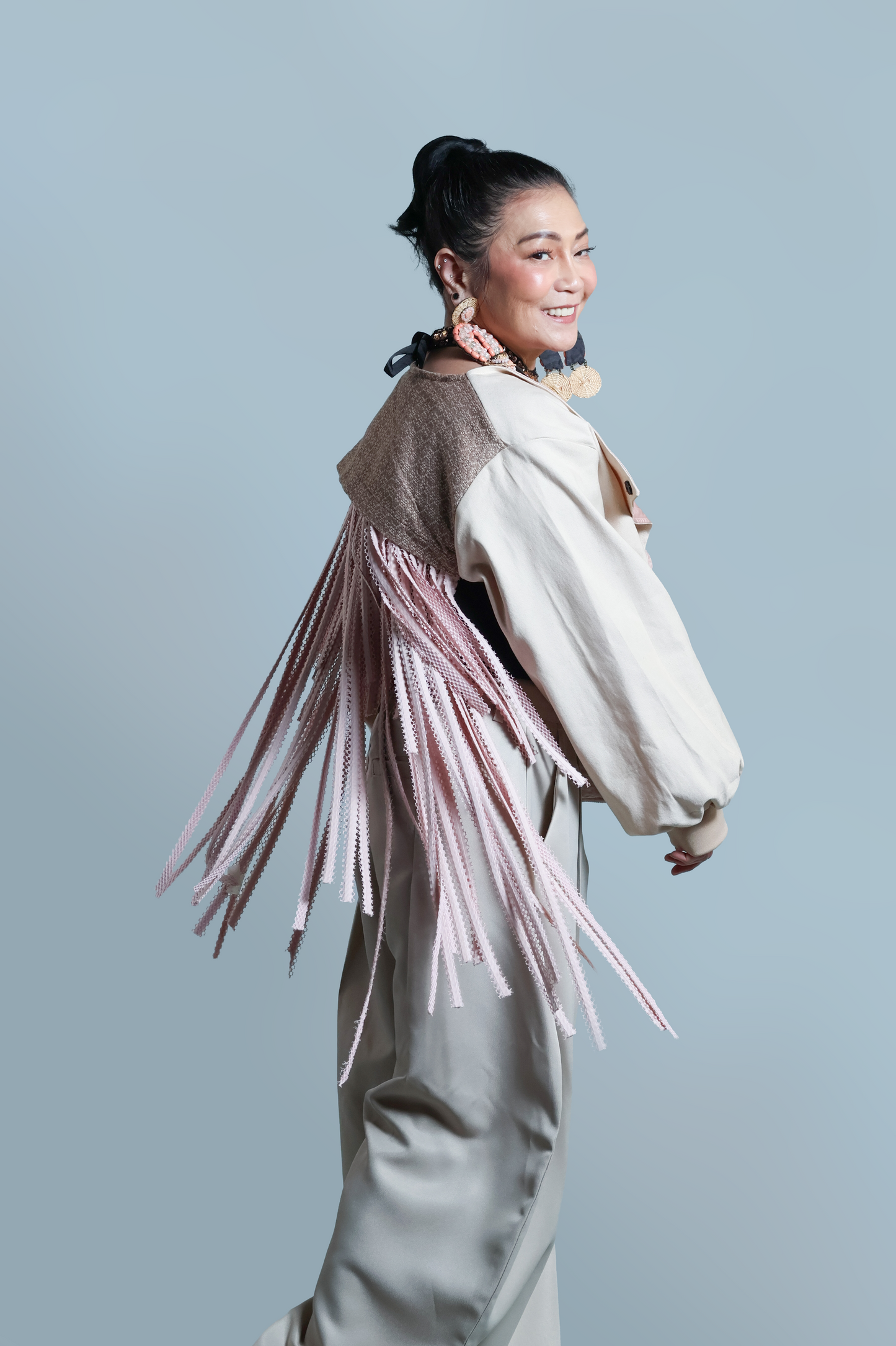 LOVE LETTER STATEMENT JACKET IN EARTH OF KABANKALAN NEGROS IN SOFT DENIM