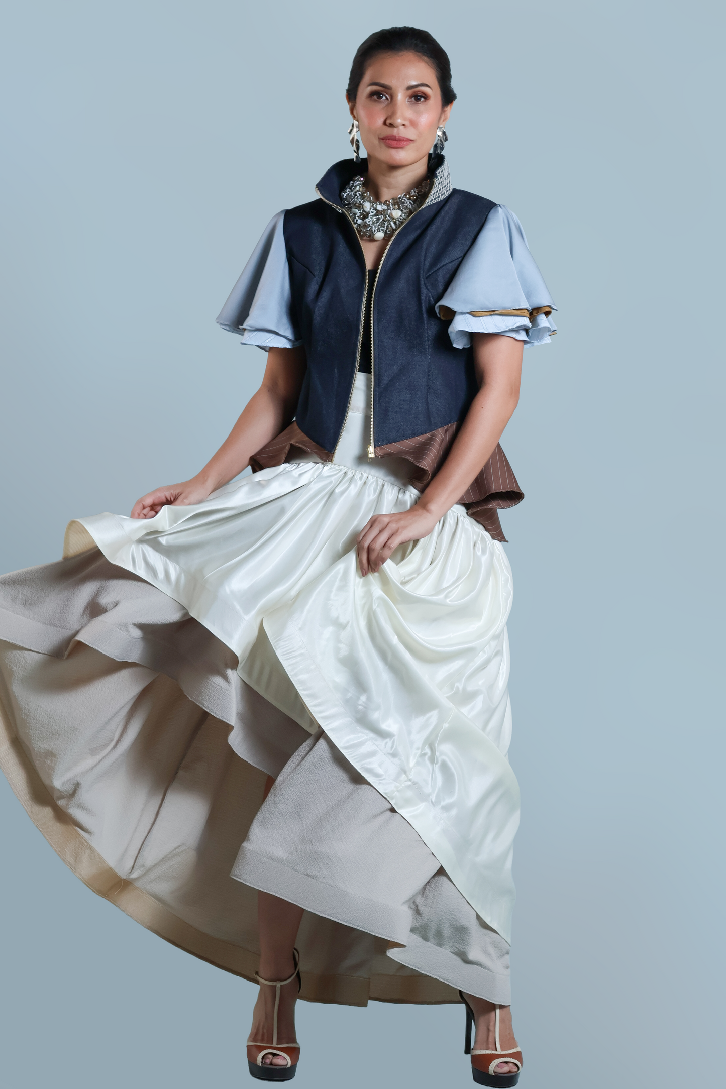 SHALAH DENIM JACKET WITH CALLADO COLLAR