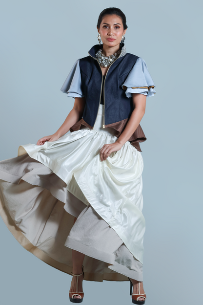 SHALAH DENIM JACKET WITH CALLADO COLLAR