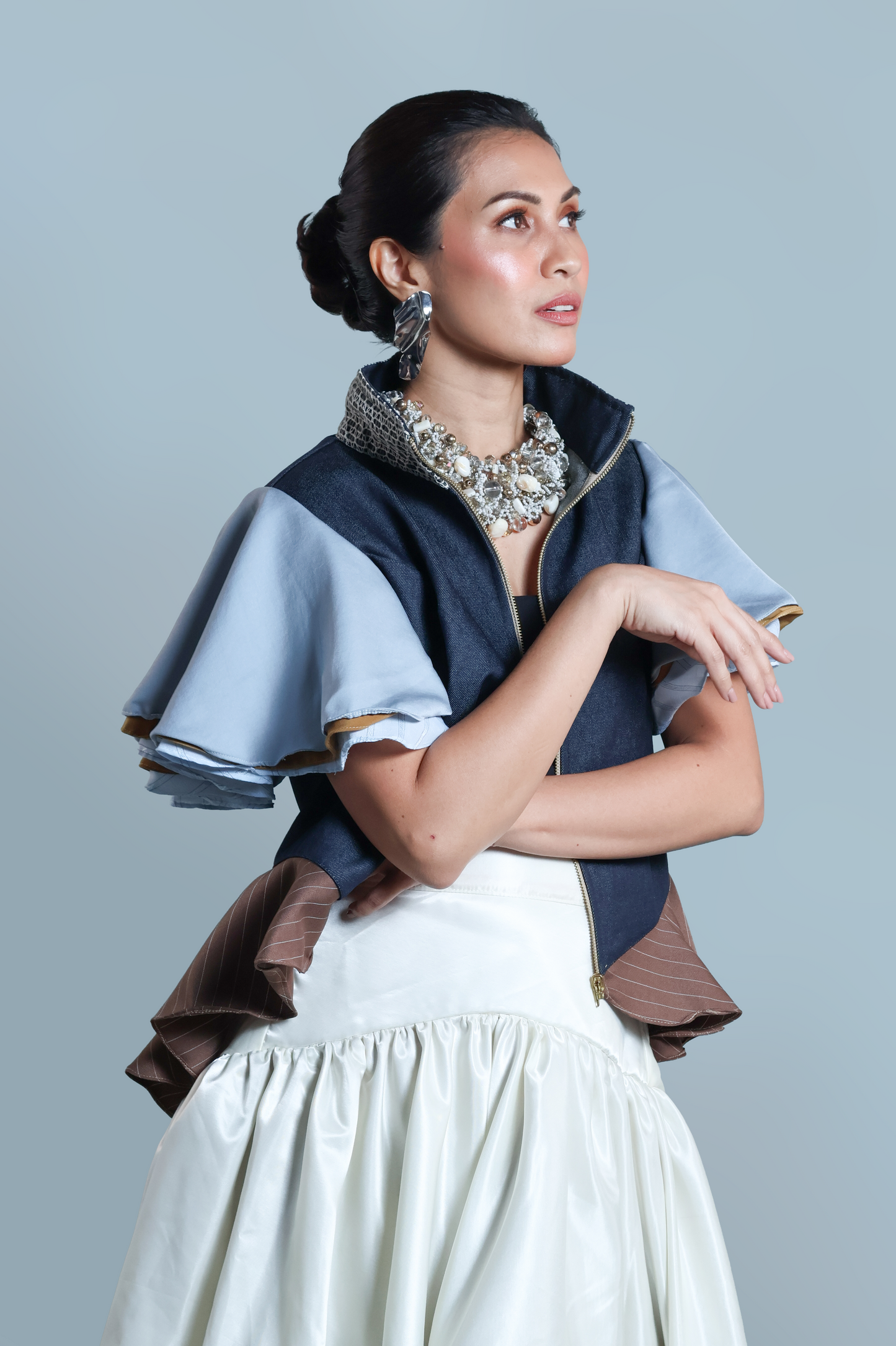 SHALAH DENIM JACKET WITH CALLADO COLLAR