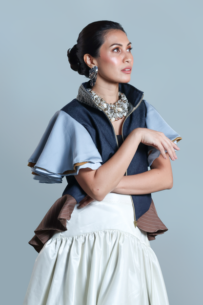 SHALAH DENIM JACKET WITH CALLADO COLLAR