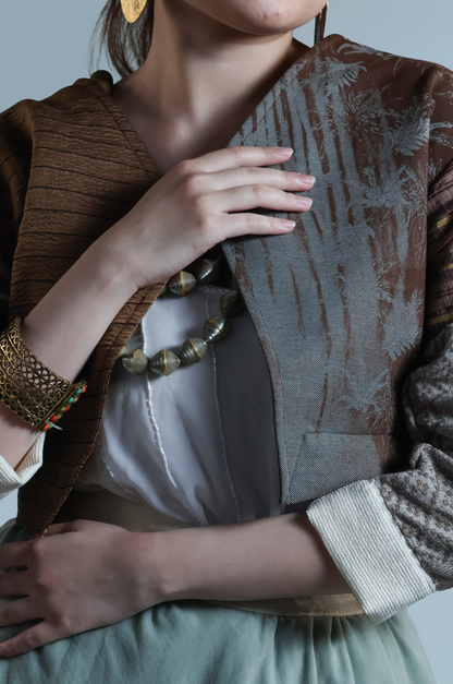 BIGHANI STATEMENT JACKET IN RARE DENIM+INABEL