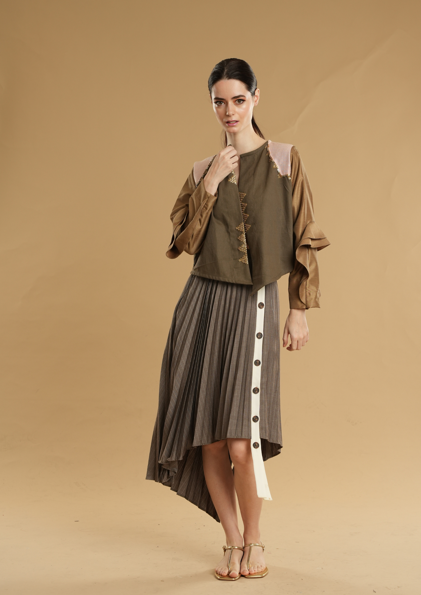 Lipad Brown Kimono Cover Up Small