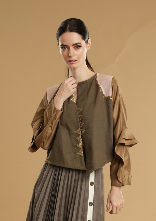 Lipad Brown Kimono Cover Up Small