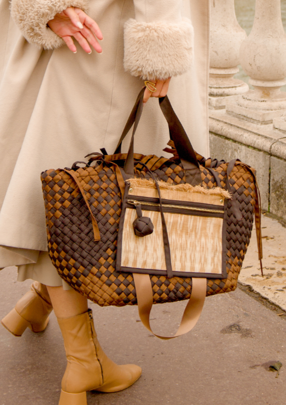 Manila Bag in Deep Brown Handwoven and Handmade Tote Bag