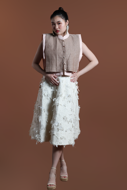 PINAGPALA BIB COFFEE BROWN KUNDIMAN WEAVE