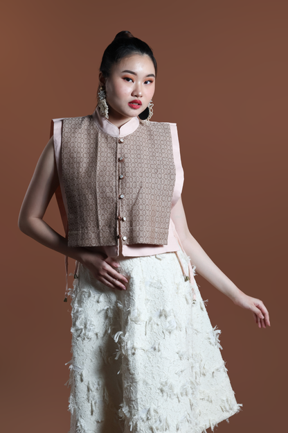 PINAGPALA BIB COFFEE BROWN KUNDIMAN WEAVE