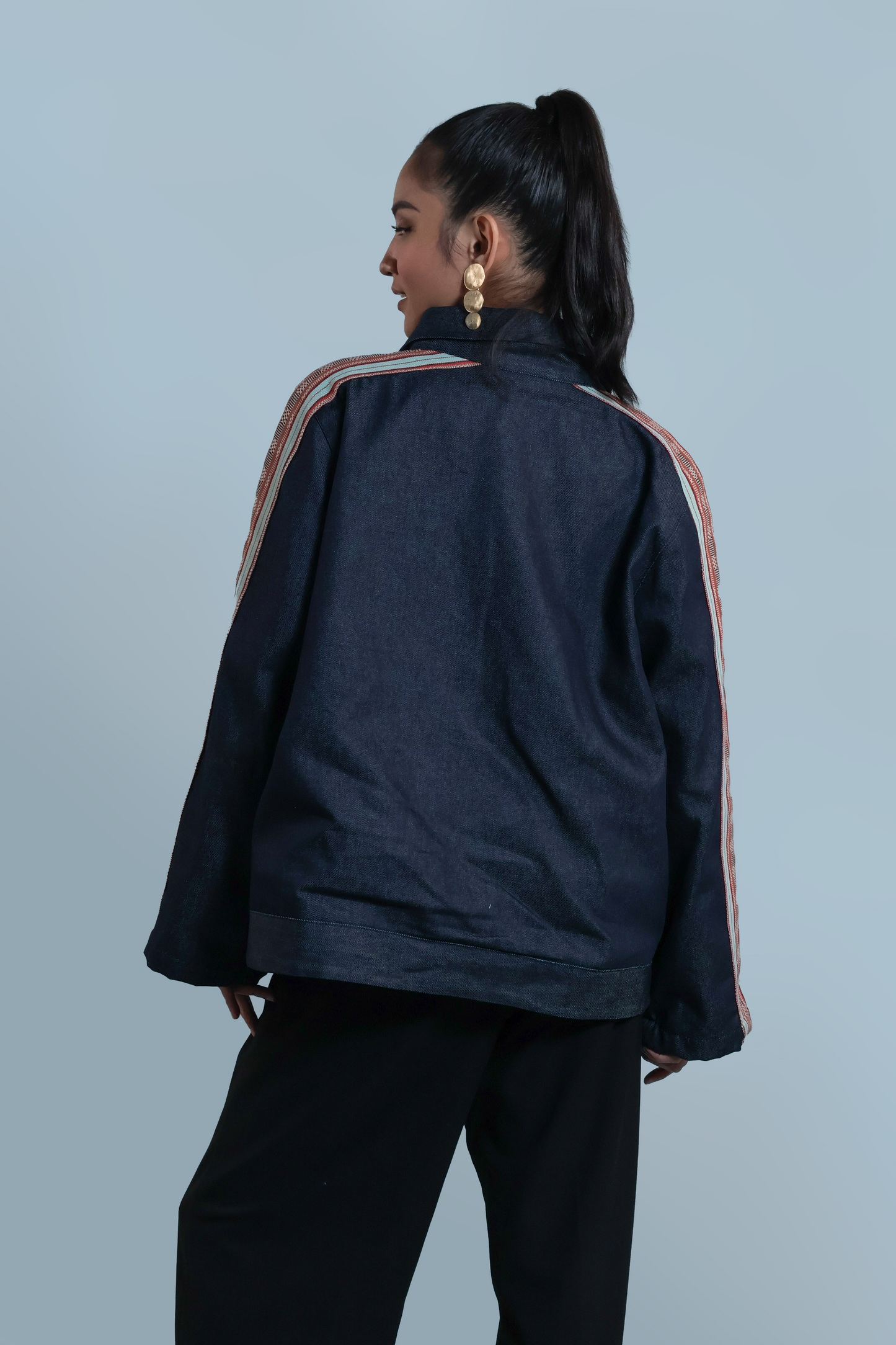 MATIPUNO UNISEX JACKET IN KALINGA HANDWOVEN FABRIC WITH EMBROIDERY