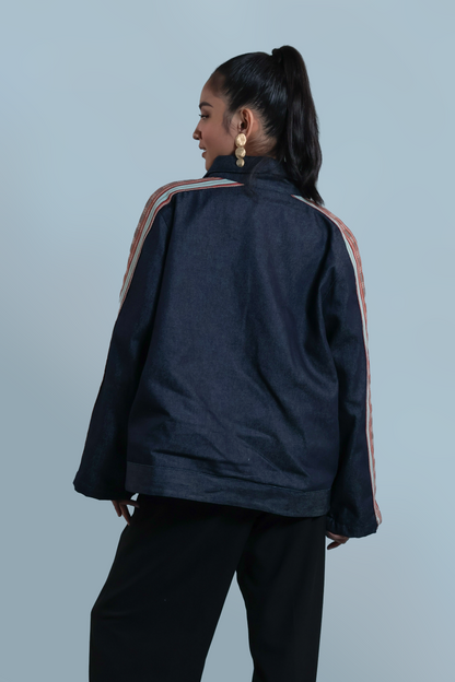 MATIPUNO UNISEX JACKET IN KALINGA HANDWOVEN FABRIC WITH EMBROIDERY