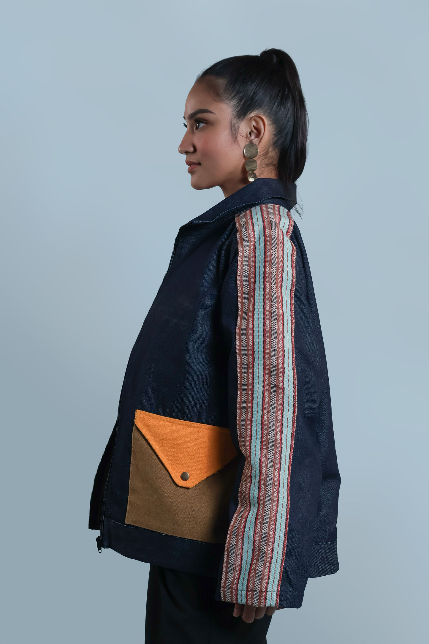 MATIPUNO UNISEX JACKET IN KALINGA HANDWOVEN FABRIC WITH EMBROIDERY