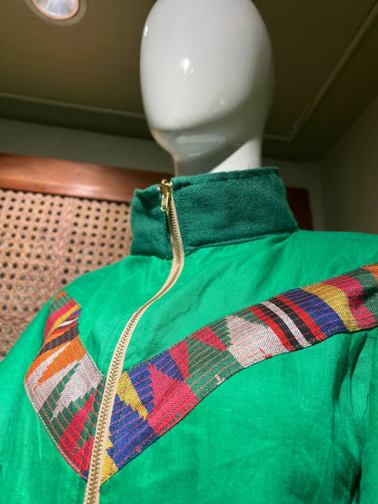 LIPAD TOP IN GREEN WITH PISYABIT WEAVE