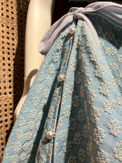 KABOGERA SKIRT IN LIGHT BLUE WITH KUNDIMAN TOPPINGS