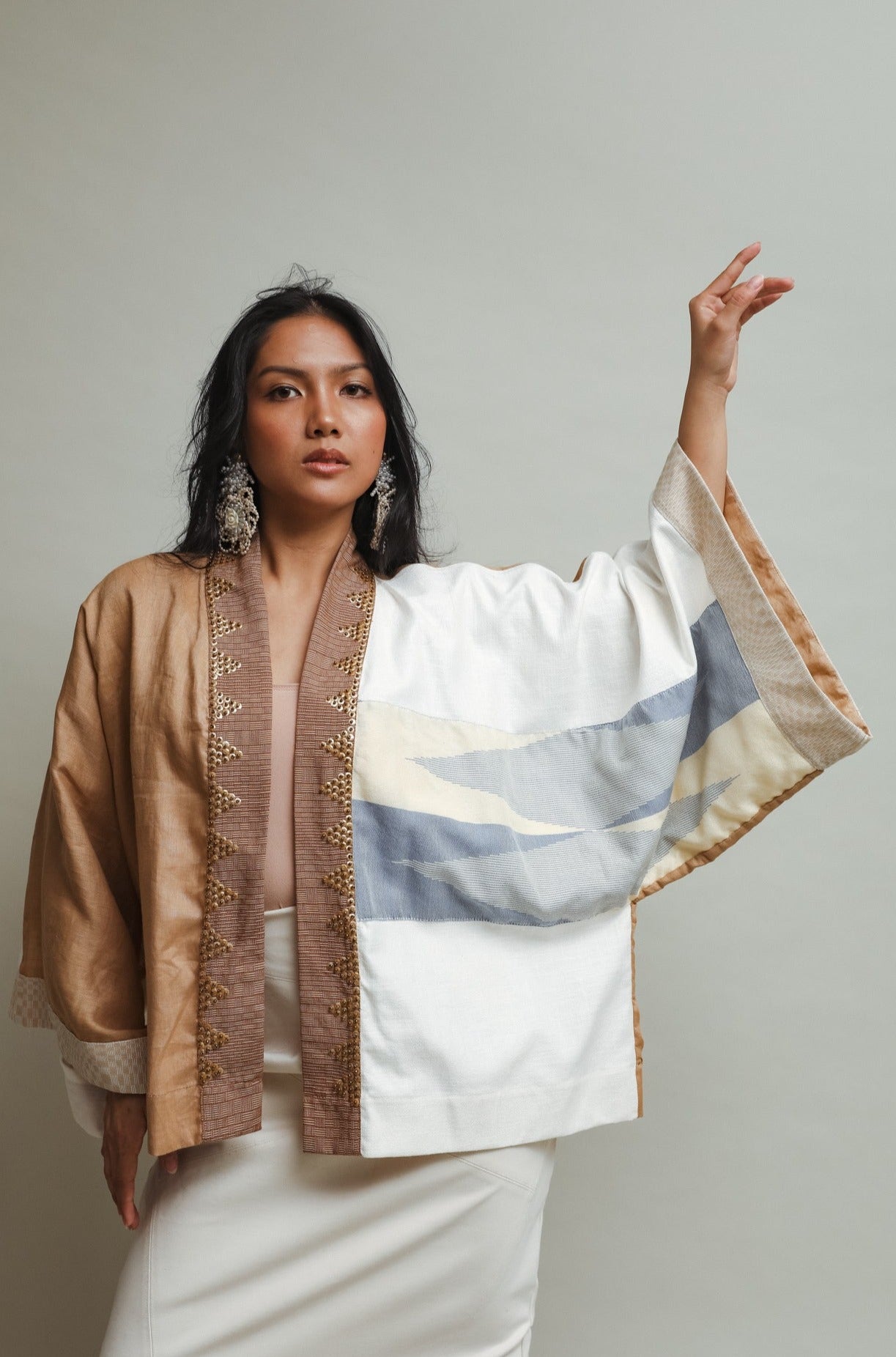 Gabing Mapayapa Kimono Poncho in Royal Earth Tones