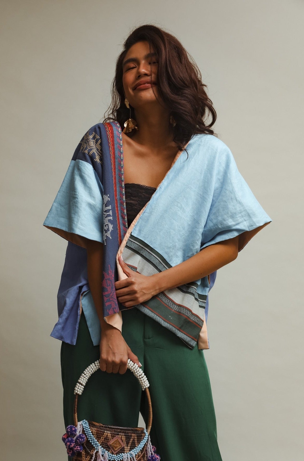 Dakilang Ulap Heritage Poncho in Blue
