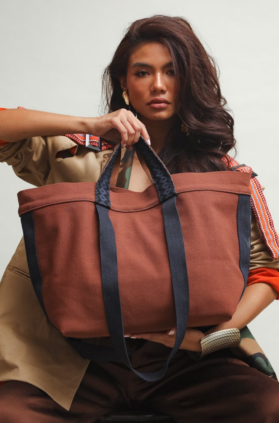 Kasya Marami Canvas Tote Bag in Marawi Langkit Sleeves