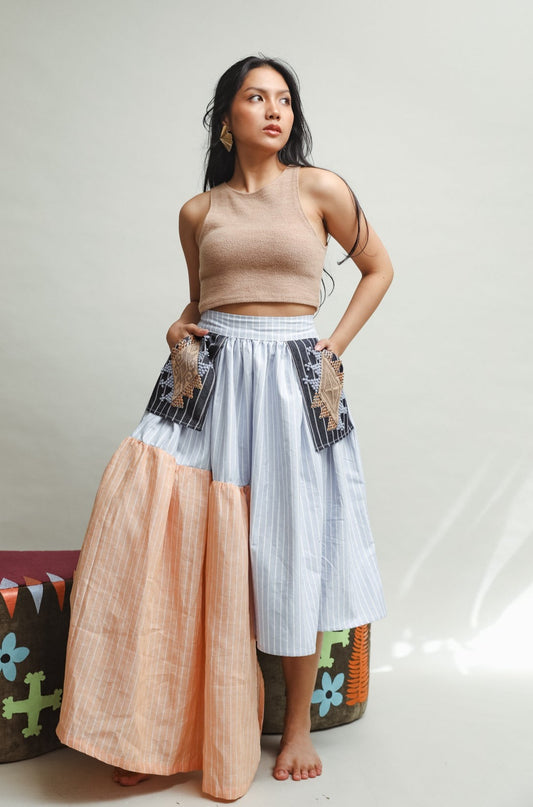 Manila Skirt in Blue Peach