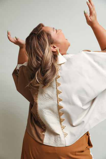 Heritage Poncho in Earth Tones with Back details