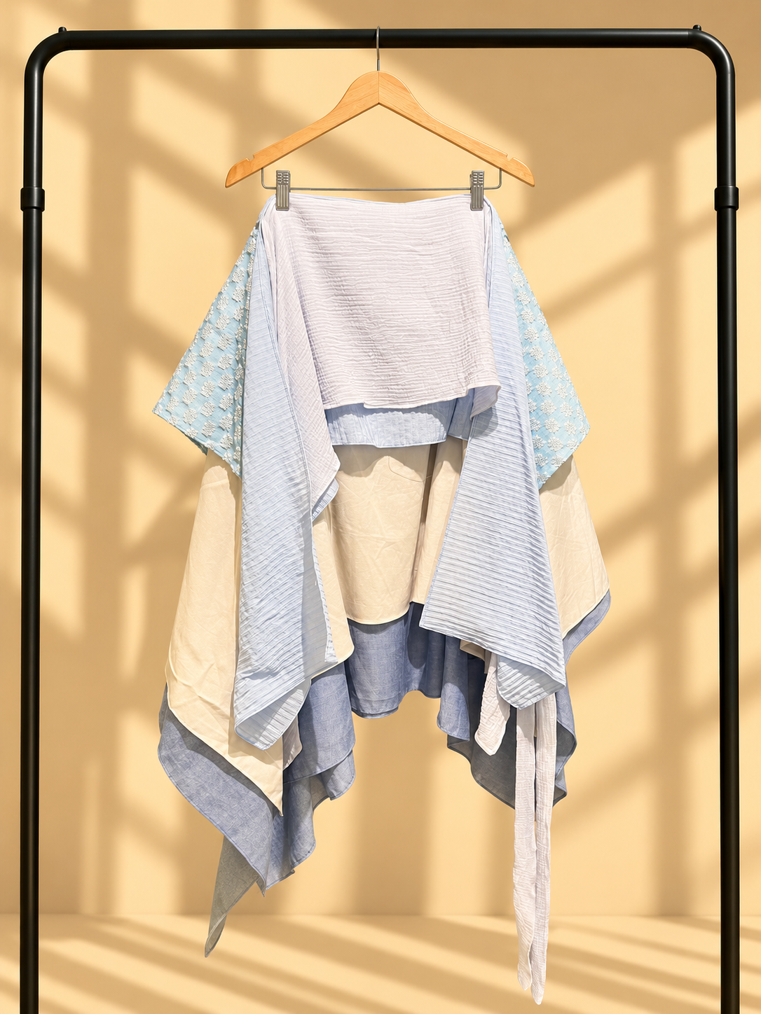 KABOGERA SKIRT IN LIGHT BLUE WITH KUNDIMAN TOPPINGS