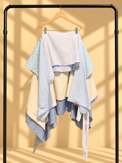 KABOGERA SKIRT IN LIGHT BLUE WITH KUNDIMAN TOPPINGS