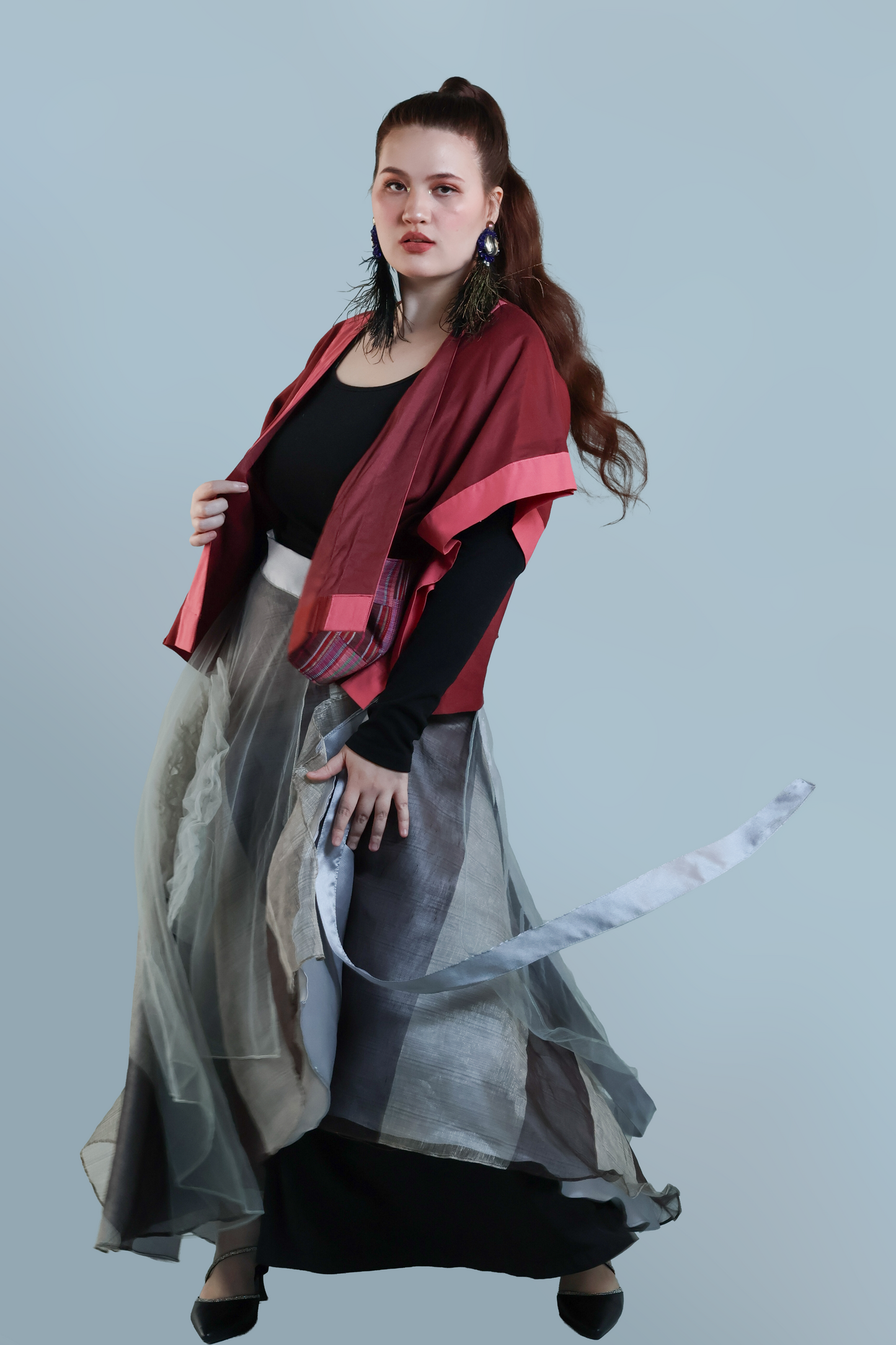 HERITAGE PONCHO IN RED NUMBER