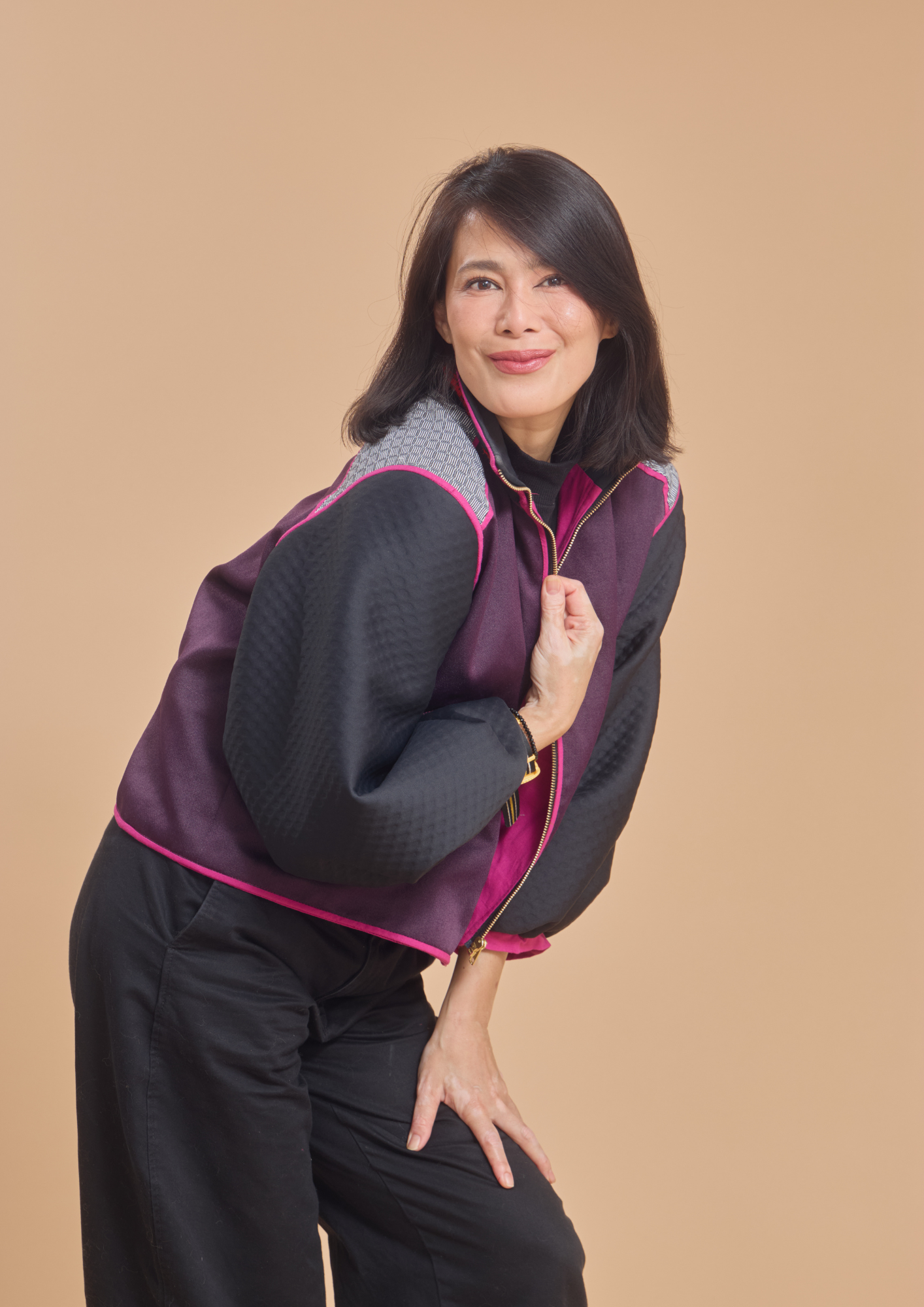 Butterfly Stroke Ladies Jacket with Puffed Sleeves