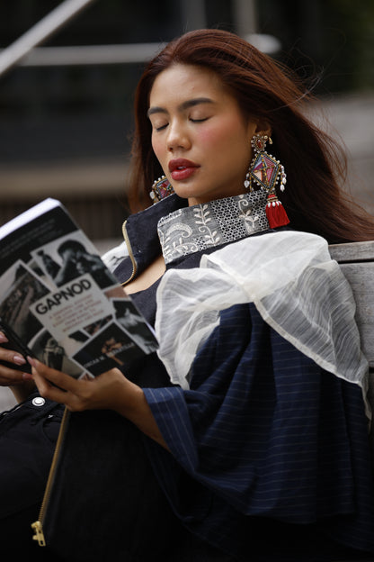 Gantimpala Denim with Callado Piña Collar