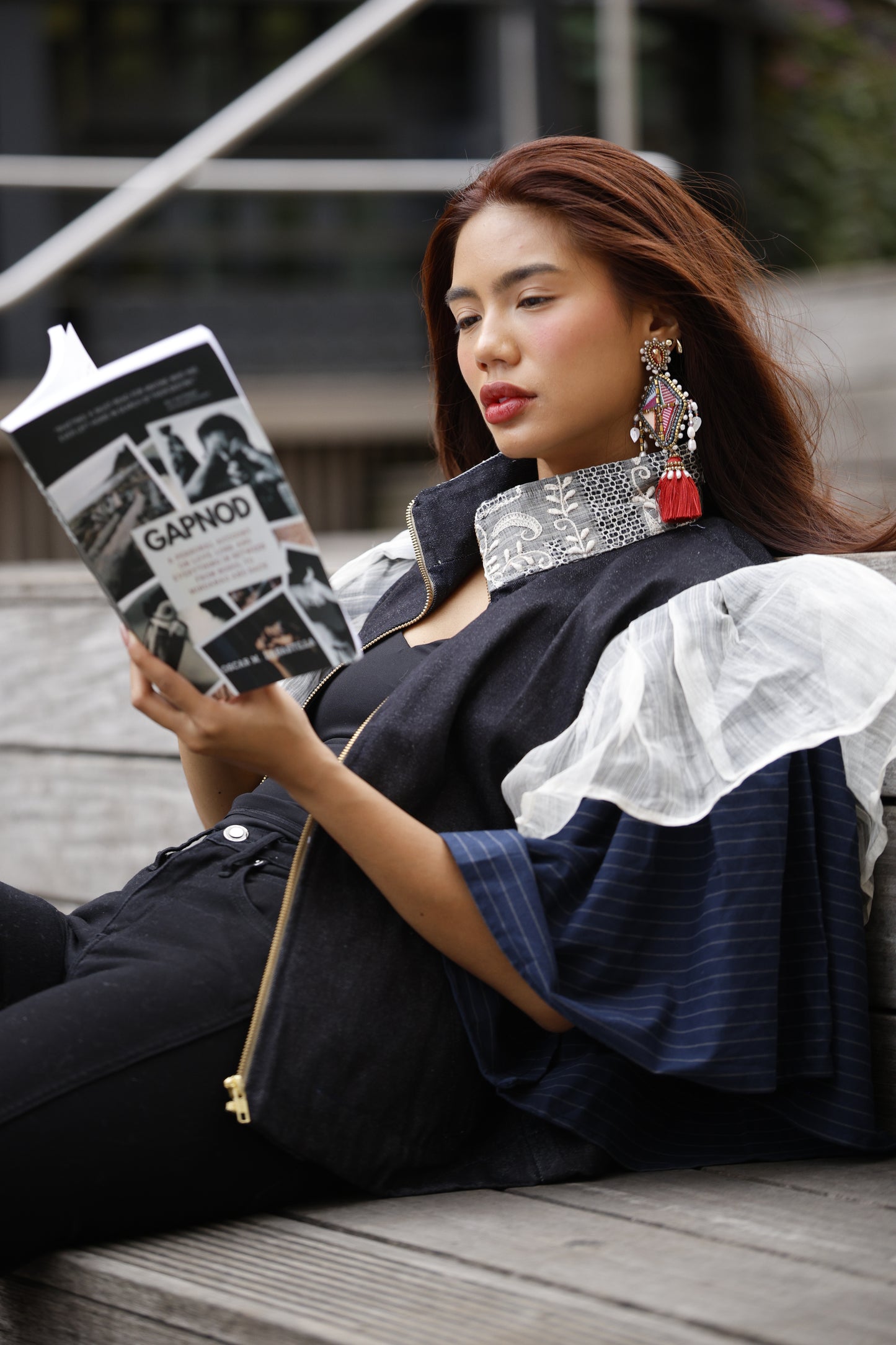 Gantimpala Denim with Callado Piña Collar