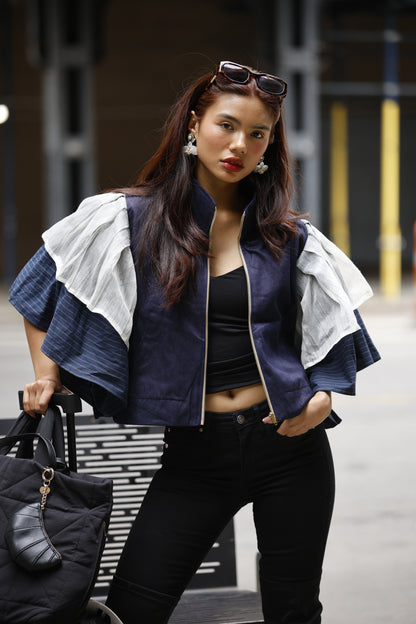 Gantimpala Denim with Callado Piña Collar