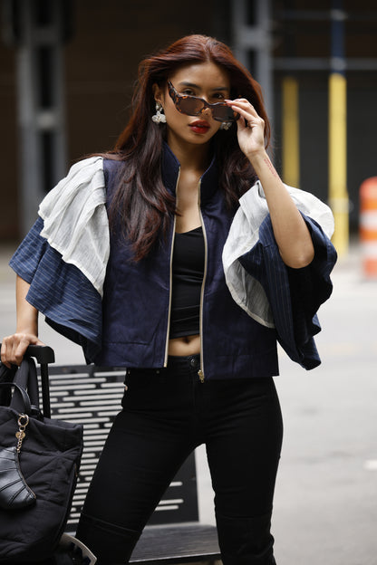 Gantimpala Denim with Callado Piña Collar