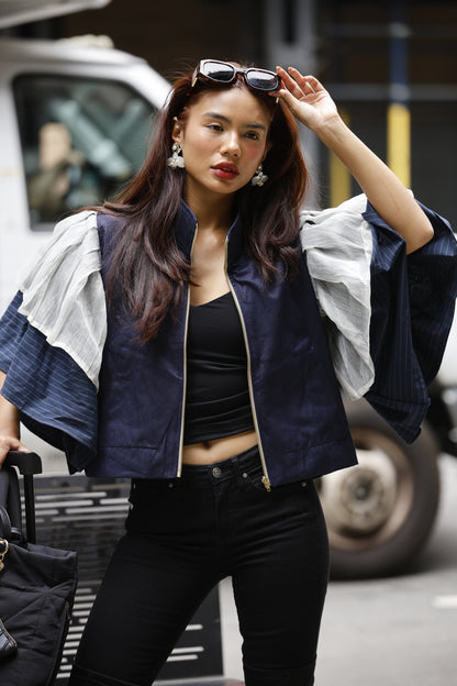 Gantimpala Denim with Callado Piña Collar