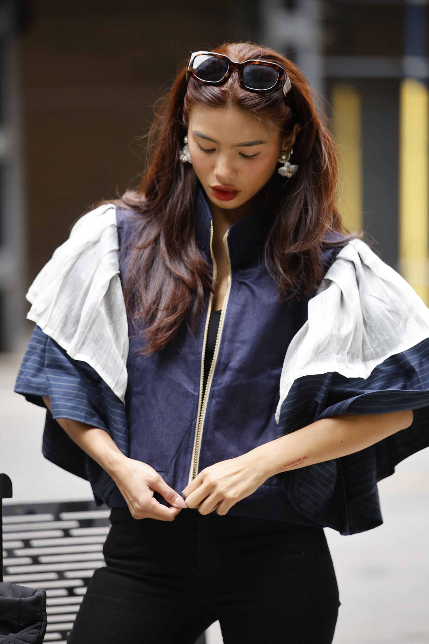 Gantimpala Denim with Callado Piña Collar