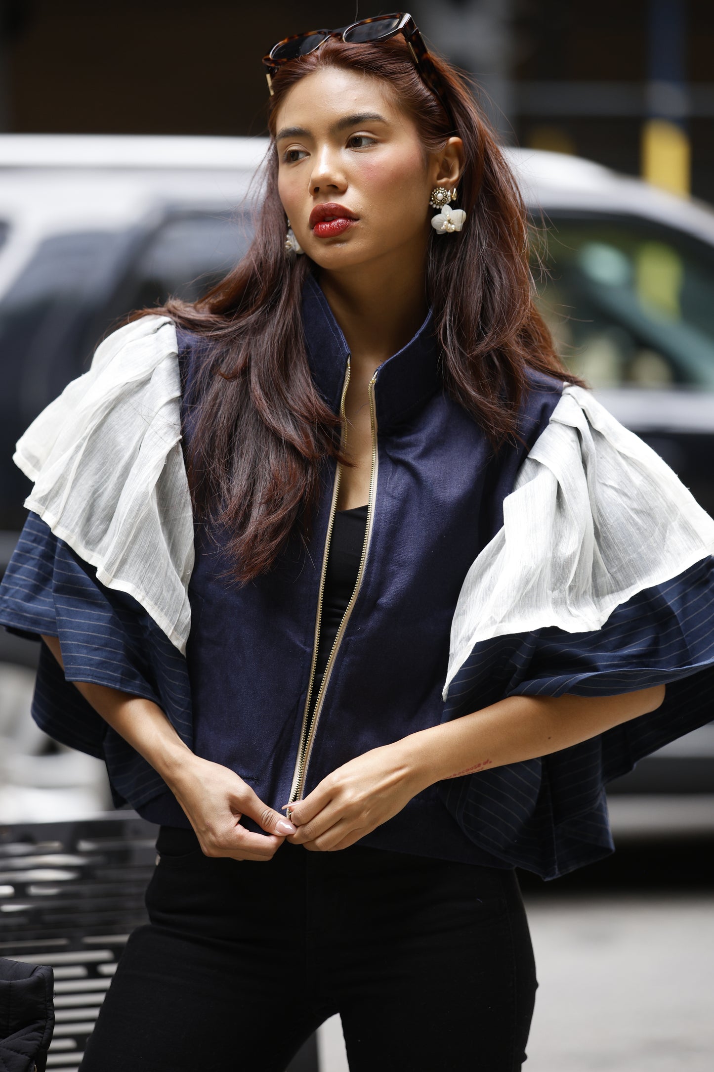 Gantimpala Denim with Callado Piña Collar