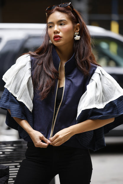 Gantimpala Denim with Callado Piña Collar