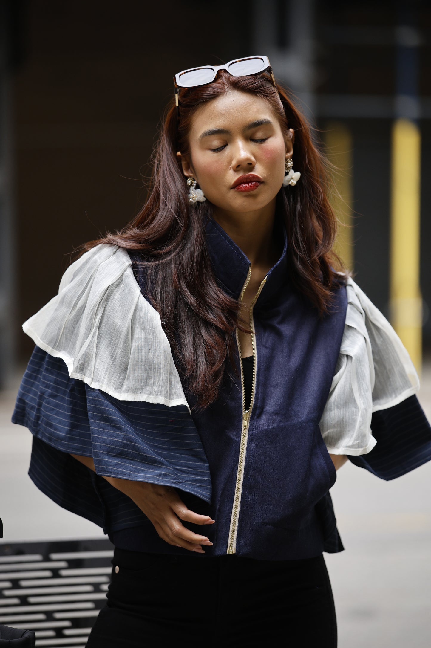 Gantimpala Denim with Callado Piña Collar