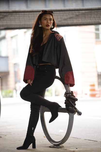 Jessica NY Coat with Tnalak and Binakol