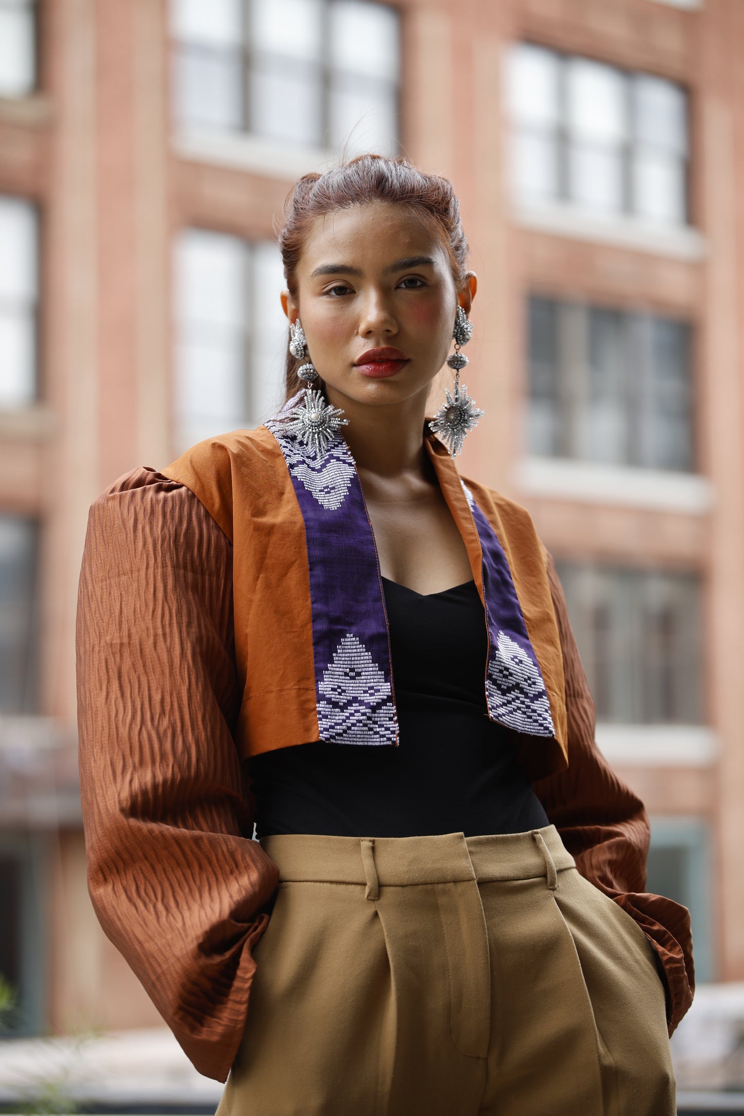 Nakita kita Jacket in rusty brown with inaul