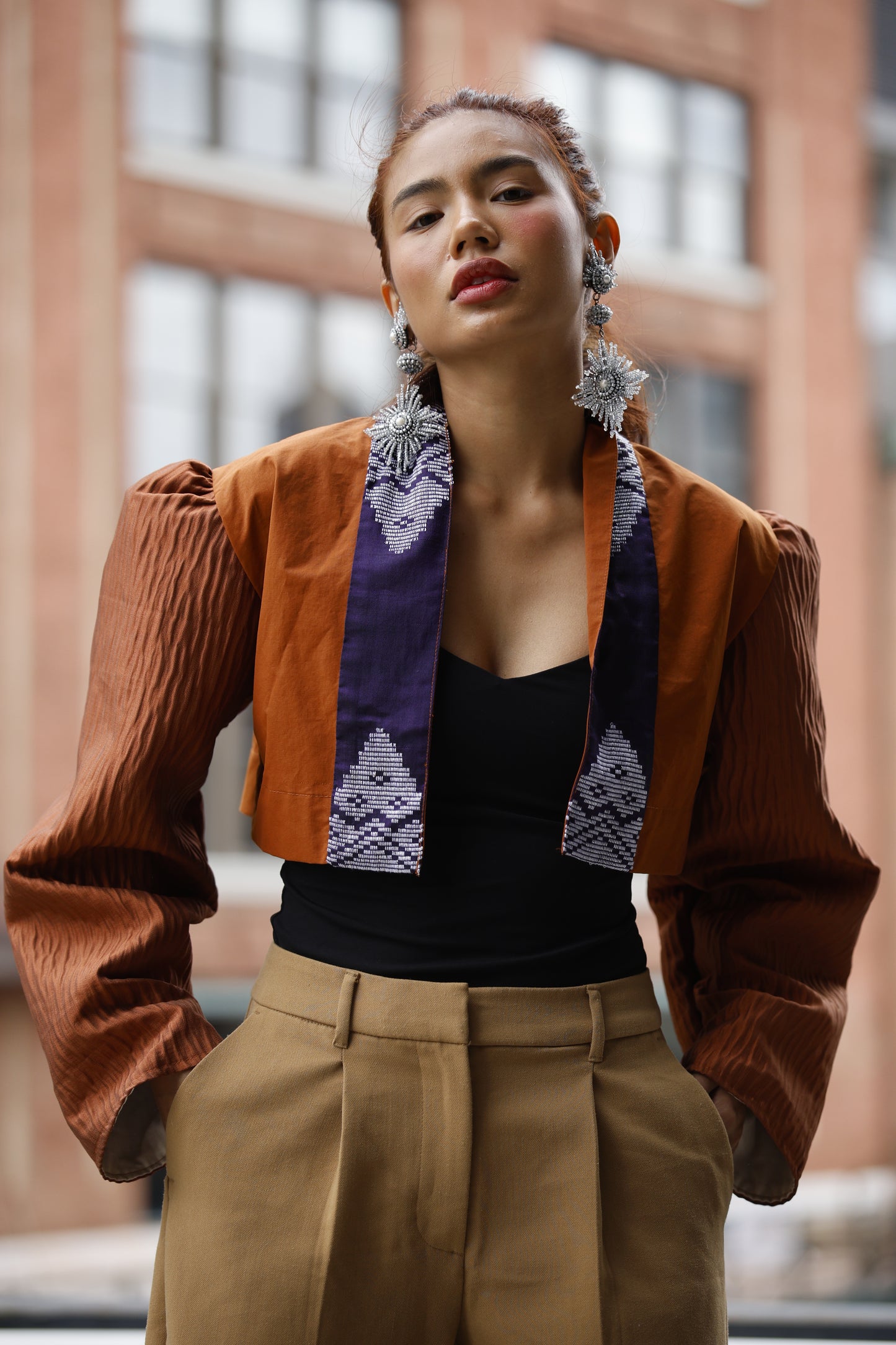 Nakita kita Jacket in rusty brown with inaul