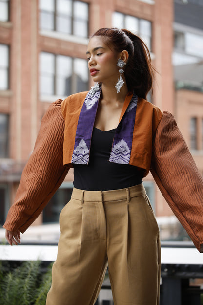 Nakita kita Jacket in rusty brown with inaul