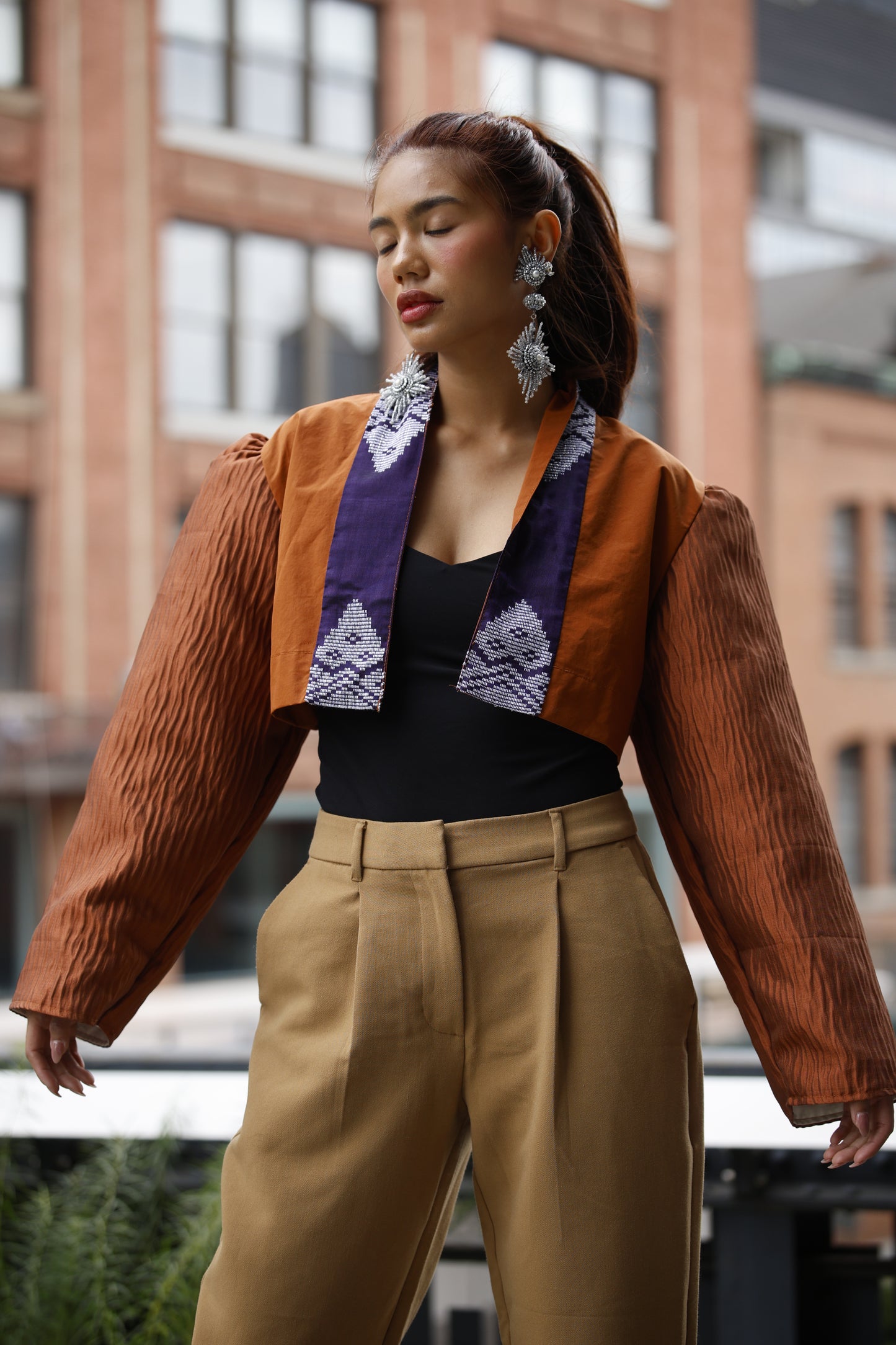 Nakita kita Jacket in rusty brown with inaul