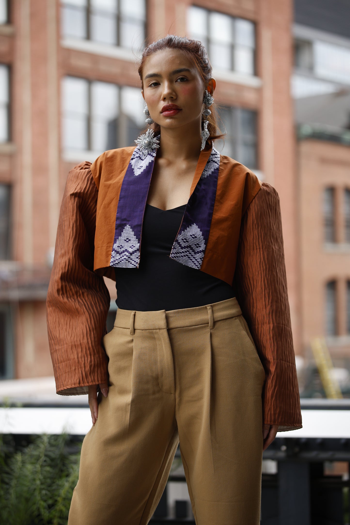 Nakita kita Jacket in rusty brown with inaul