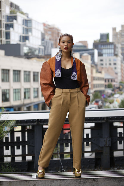 Nakita kita Jacket in rusty brown with inaul