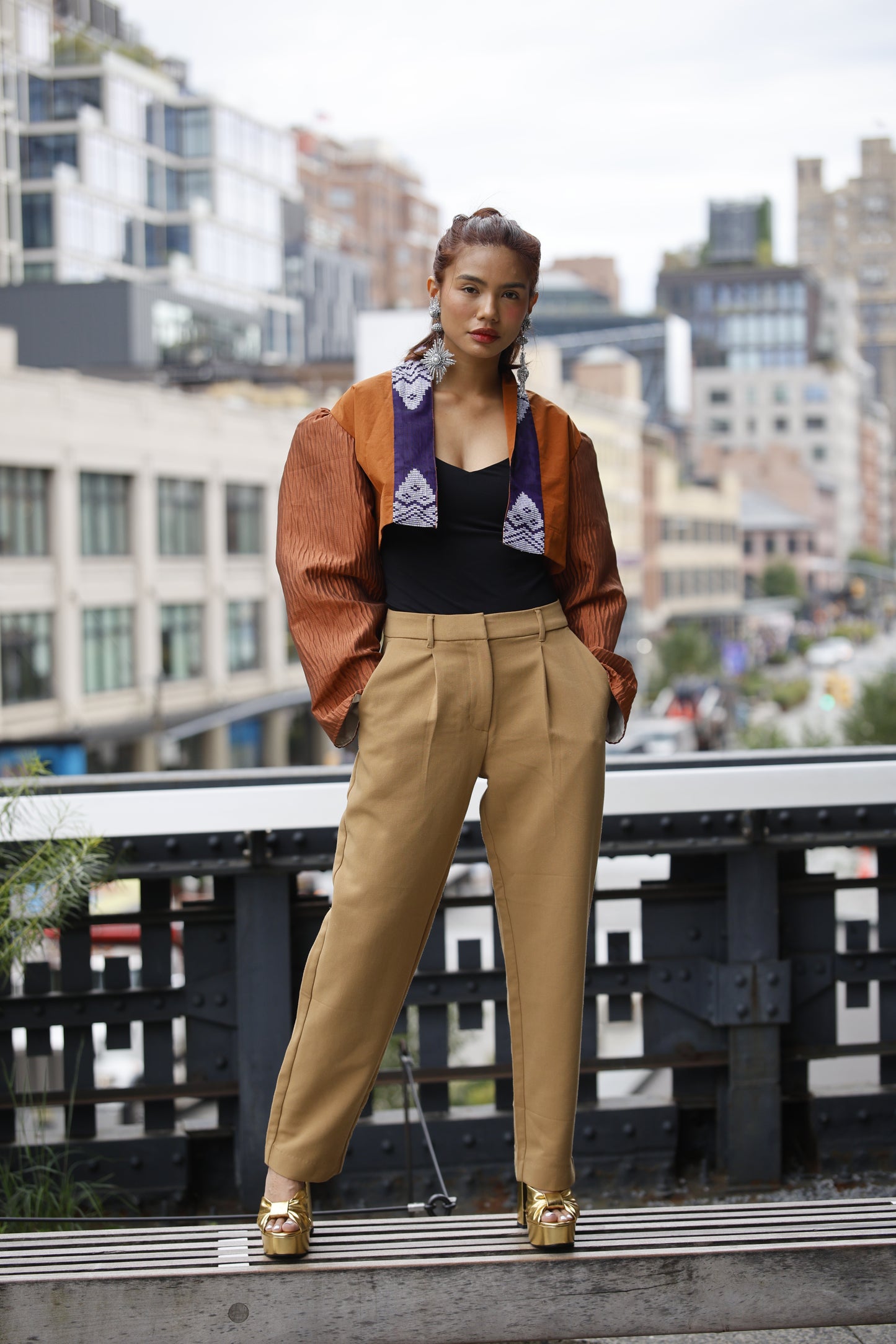 Nakita kita Jacket in rusty brown with inaul