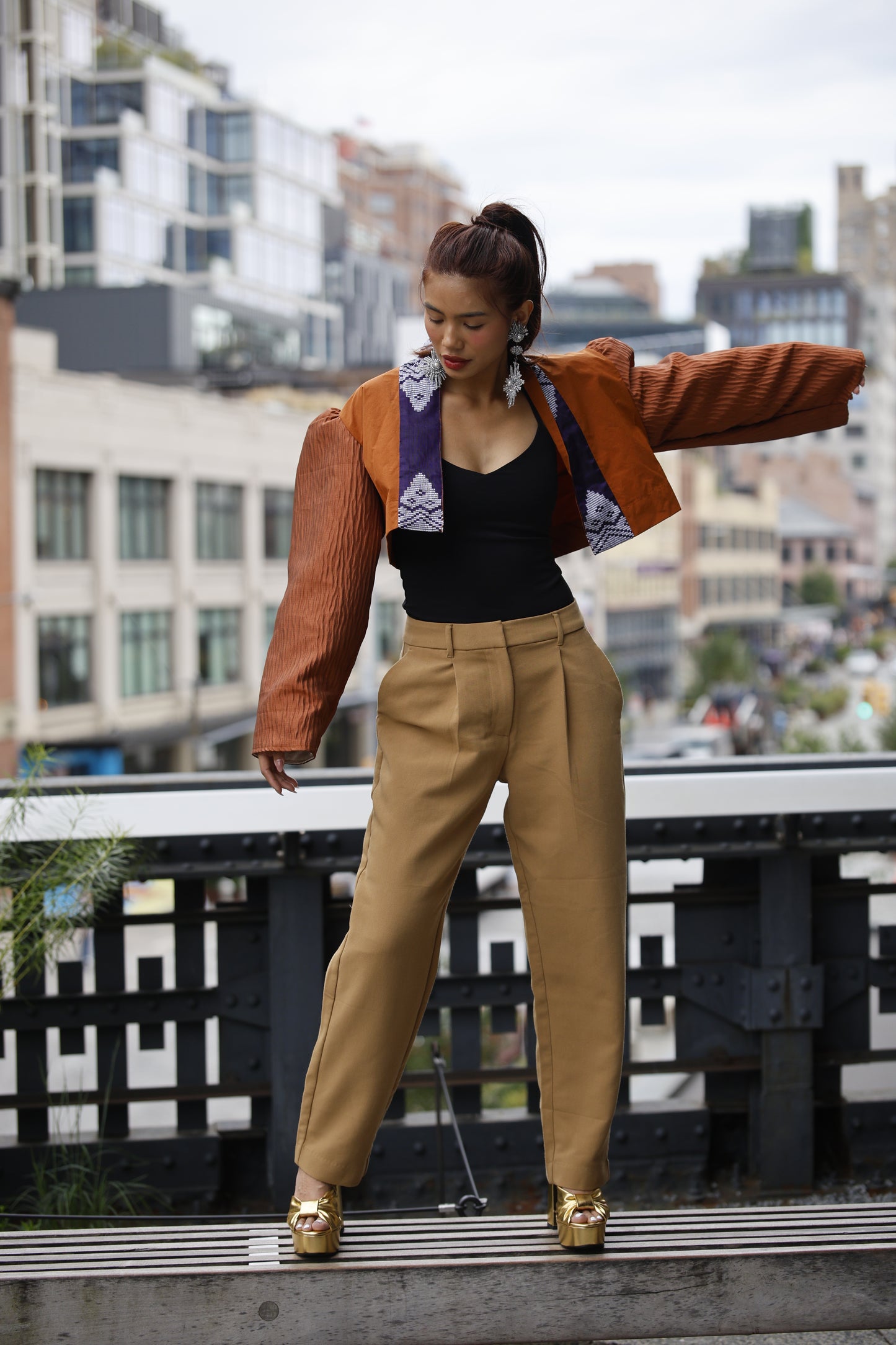 Nakita kita Jacket in rusty brown with inaul