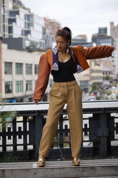 Nakita kita Jacket in rusty brown with inaul