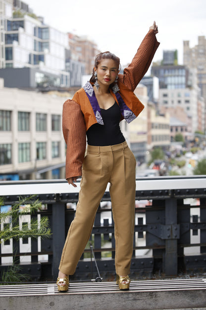 Nakita kita Jacket in rusty brown with inaul