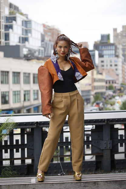 Nakita kita Jacket in rusty brown with inaul