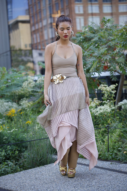 Freestyle Skirt in Pink with Gold Sheer