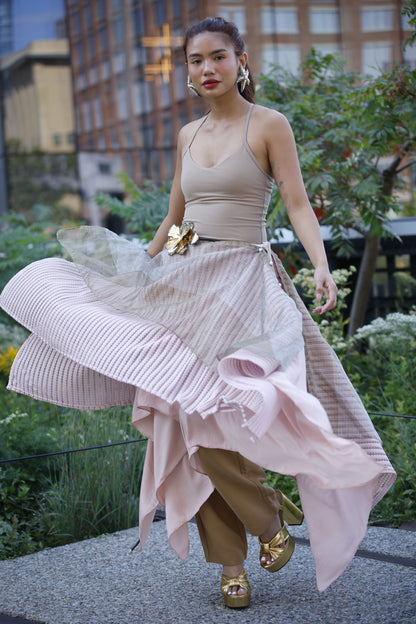 Freestyle Skirt in Pink with Gold Sheer
